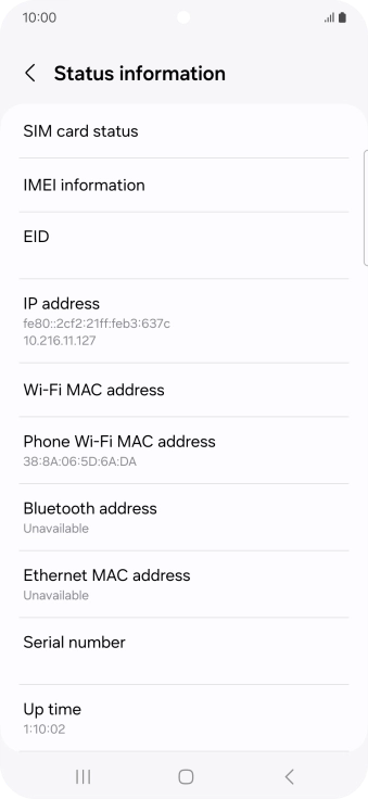 Your phone's EID number is displayed below EID. Your phone's EID number is displayed below EID.