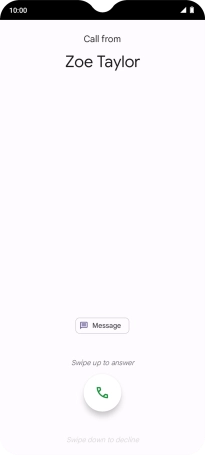 Press and drag the accept call icon upwards.