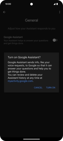 If you turn on the function, press TURN ON.