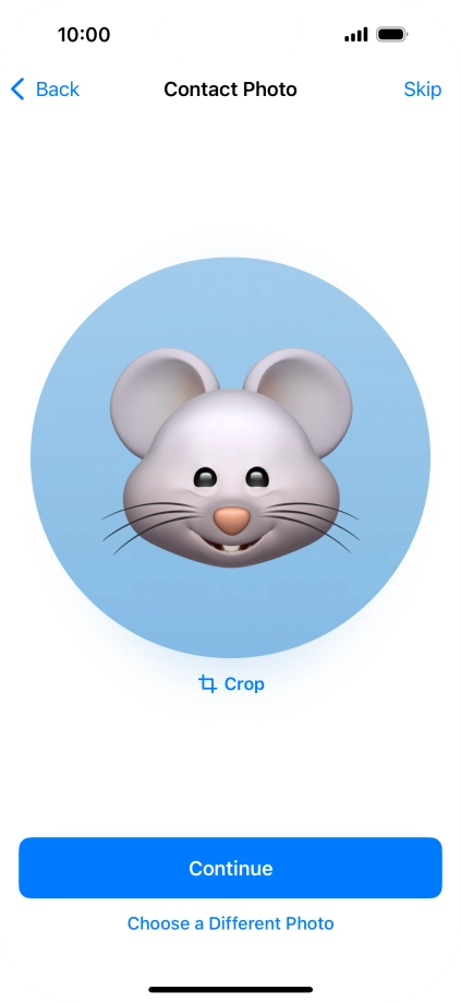 Follow the instructions on the screen to customise the selected picture and press Continue.