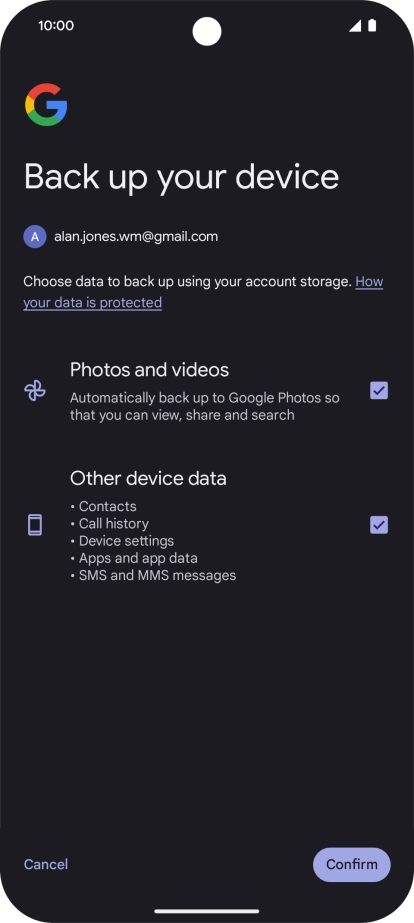 Press Confirm. Press Confirm.