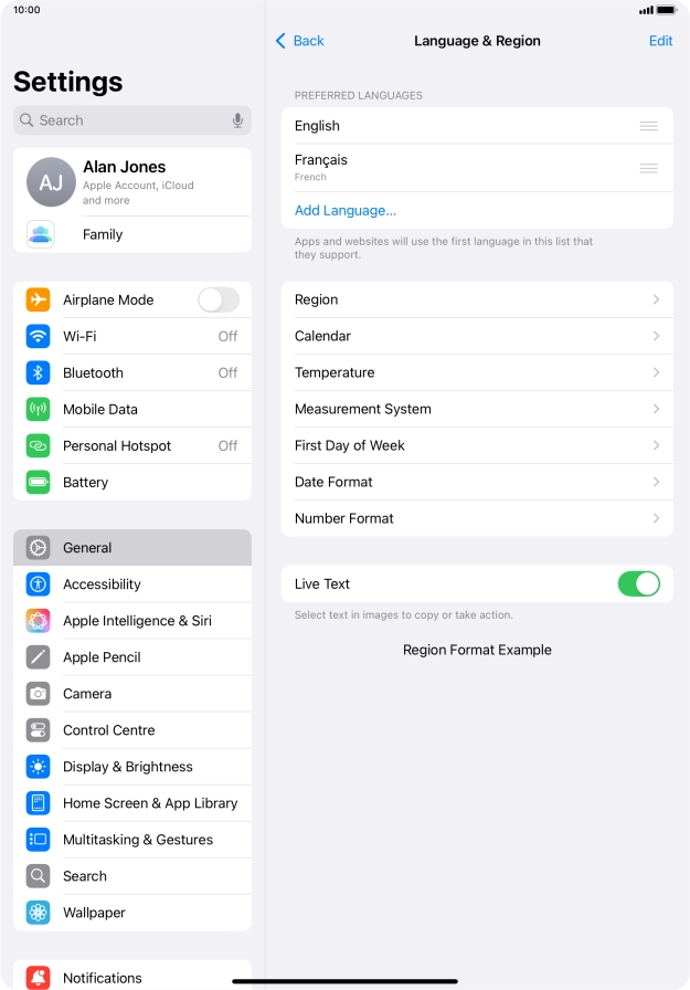 To subsequently select another language as the default language, press the move icon next to the required language and drag it to the top of the list. To subsequently select another language as the default language, press the move icon next to the required language and drag it to the top of the list.
