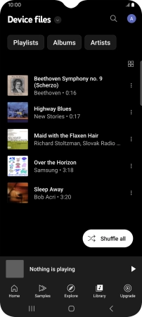 Press the required audio file.