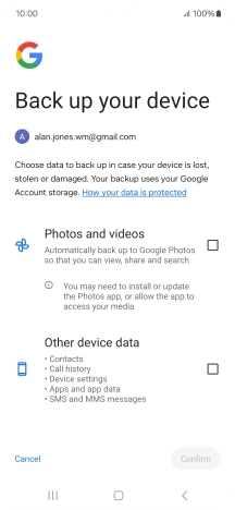 Press the fields next to the required data types to select them.