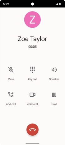 Press the end call icon.
