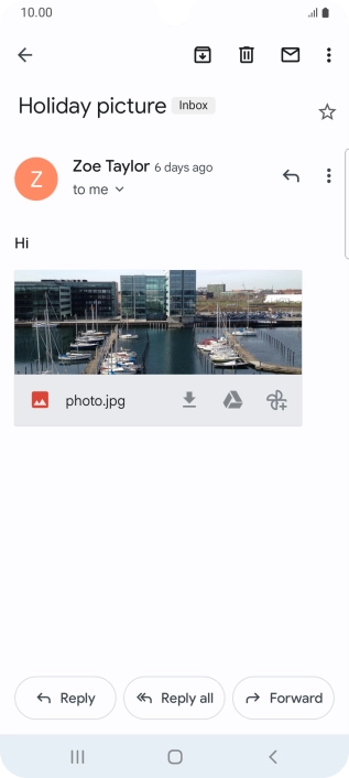 If an application is open on your phone, such as a Mail, you can also use the functions available here, e.g.: Reply to this email.