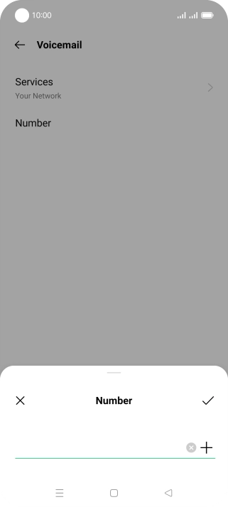 Key in +447836121121 and press the confirm icon.