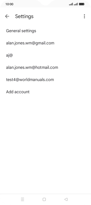 Press the required account.