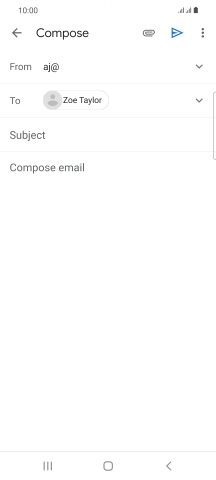 Press Subject and key in the subject for the email message.