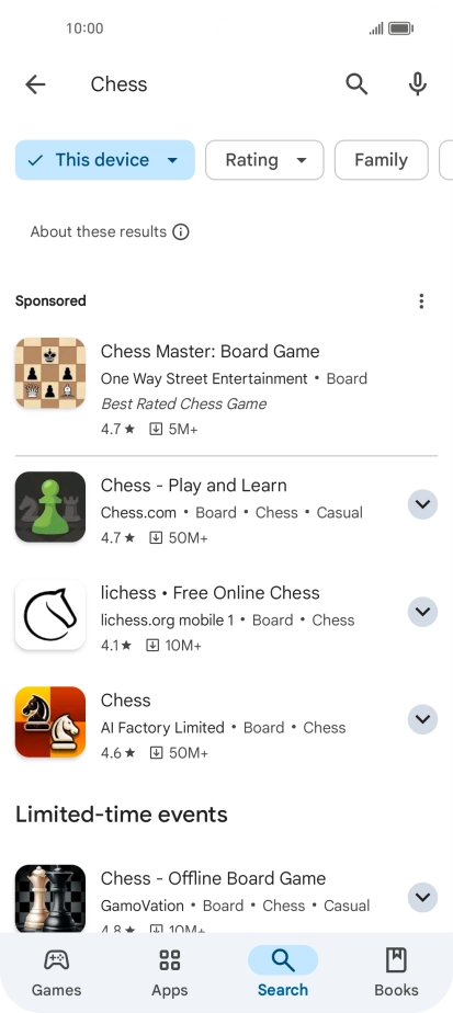 Press the required app.