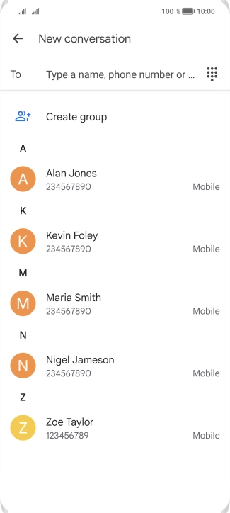 Press the field next to 