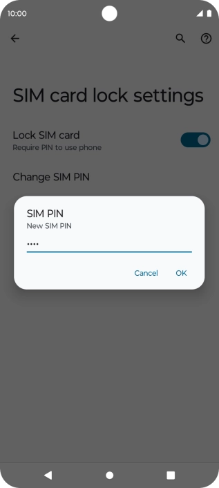 Key in a new four-digit PIN and press OK.