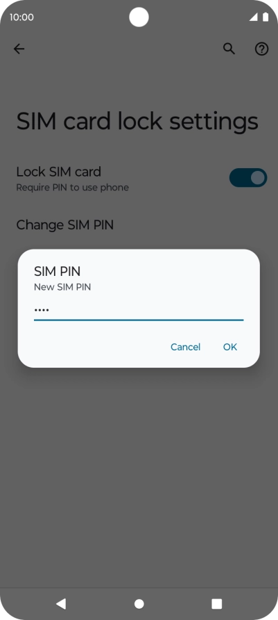 Key in a new four-digit PIN and press OK.