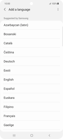 Press the required language.