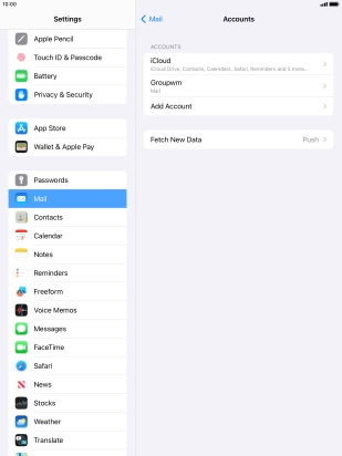 Press the name of the email account you've just set up.