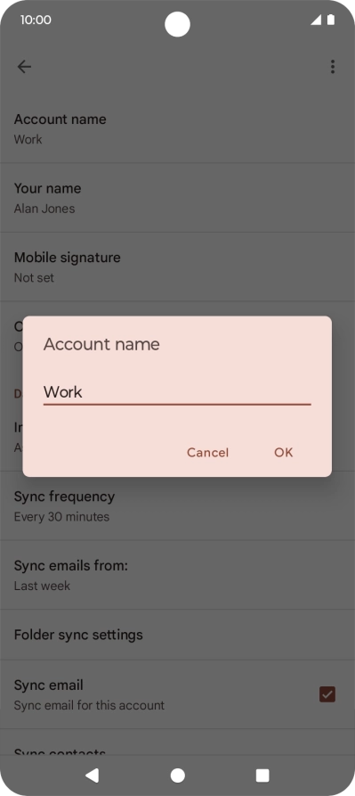 Key in the required account name and press OK.