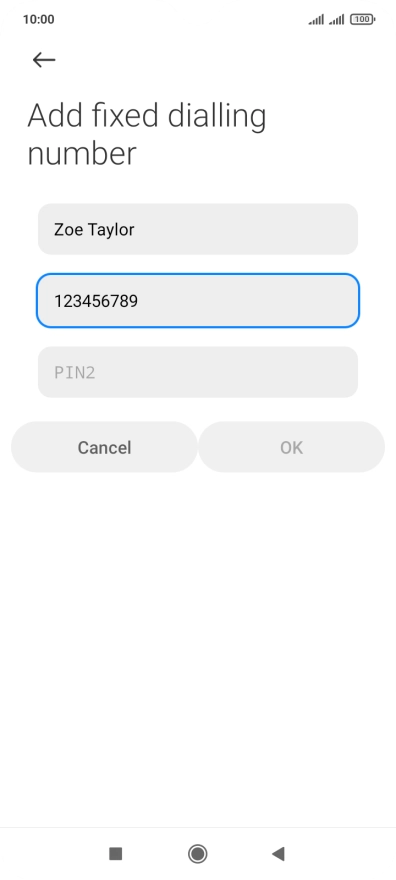 Press PIN2. Press PIN2.