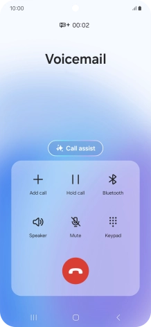 Press the end call icon.