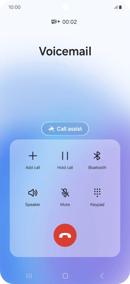 Press the end call icon.