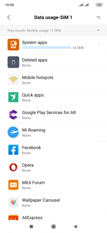 The total data usage is displayed.