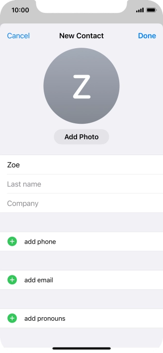 Press Last name and key in the last name.