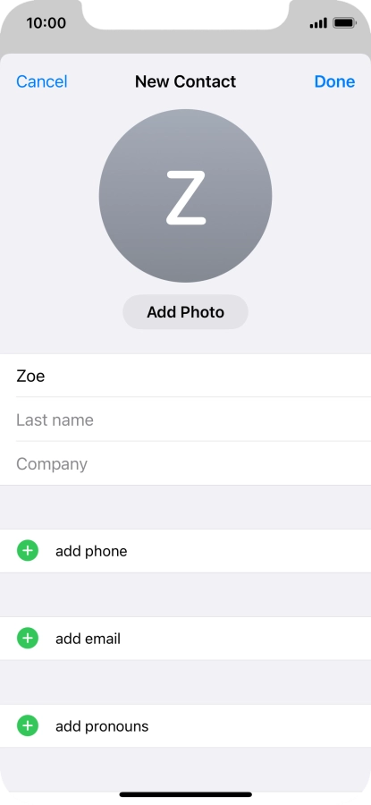 Press Last name and key in the last name.