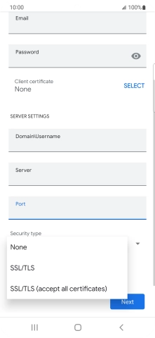 Press the required setting. Press the required setting.