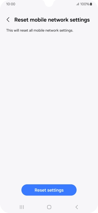 Press Reset settings. Press Reset settings.
