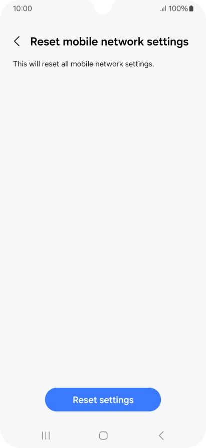 Press Reset settings. Press Reset settings.