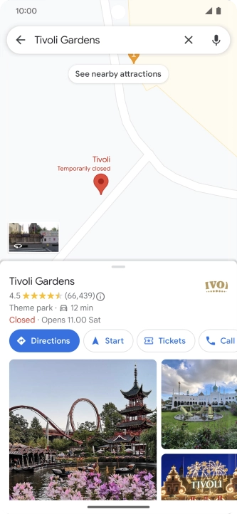 Press the destination at the bottom of the screen.