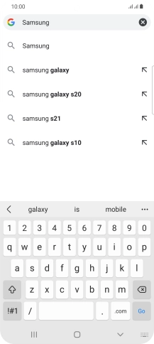 Key in the address of the required web page and press Go.