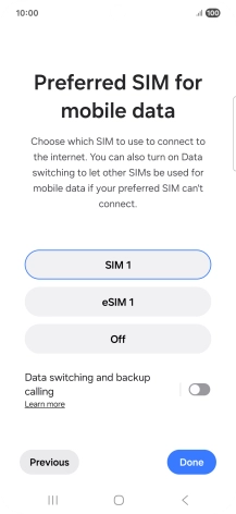 Press the required settings.