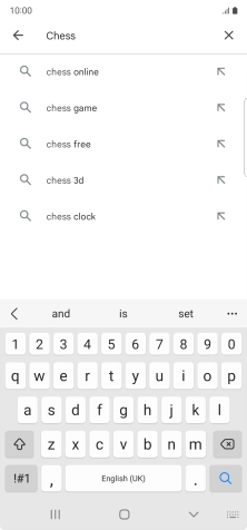 Key in the name or subject of the required app and press the search icon.
