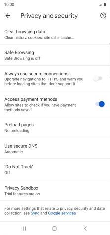 Press Clear browsing data.
