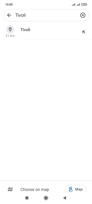 Press the required destination.