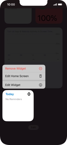 Press Remove Widget.