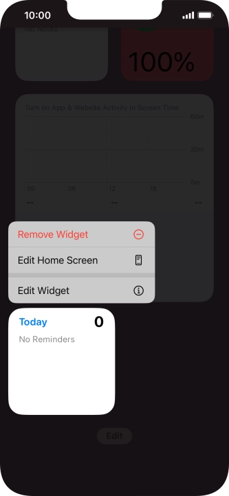 Press Remove Widget.