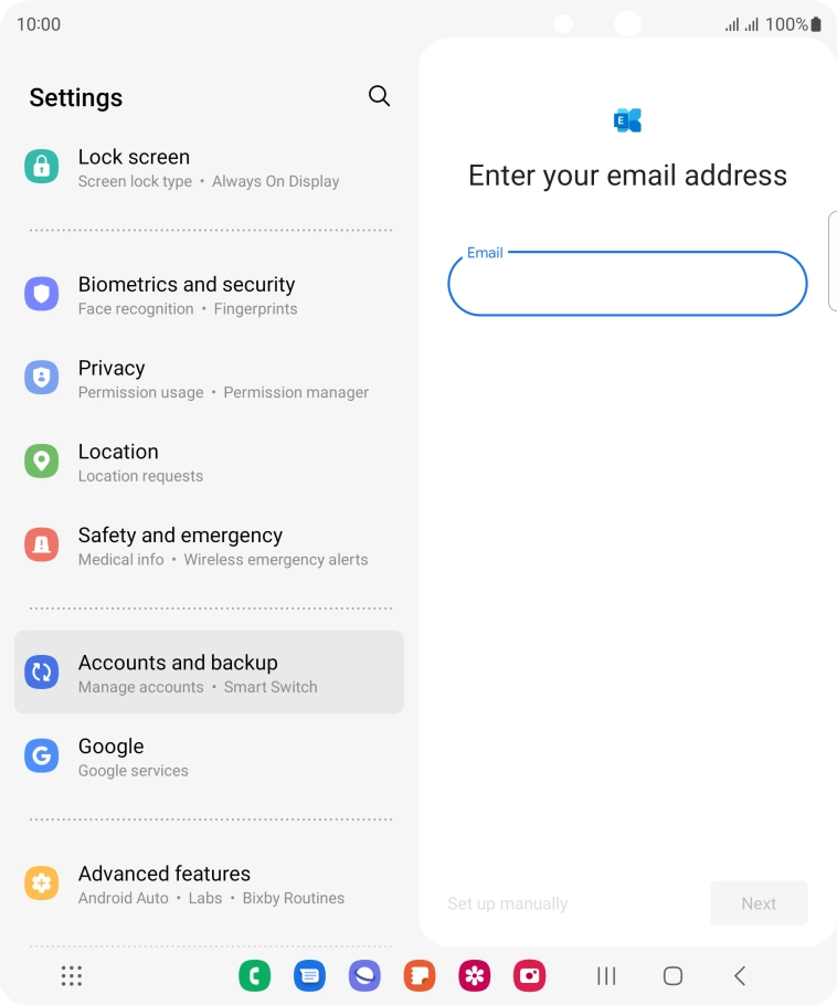 Press the field below 