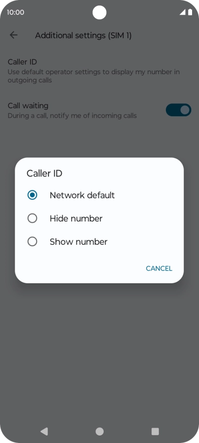 Press Show number to turn on caller identification.