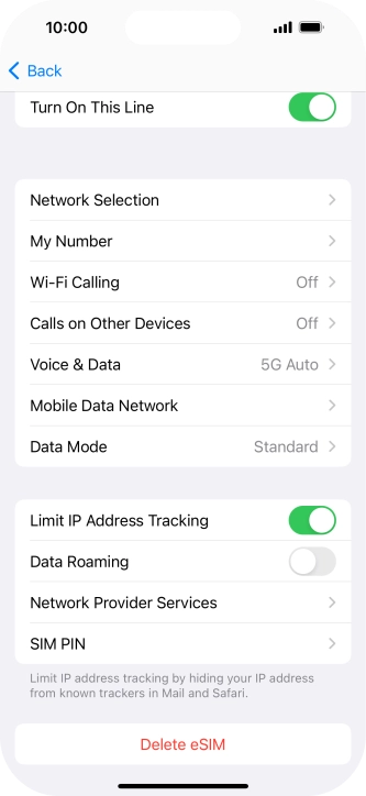 Press Delete eSIM and follow the instructions on the screen to delete your eSIM. Press Delete eSIM and follow the instructions on the screen to delete your eSIM.