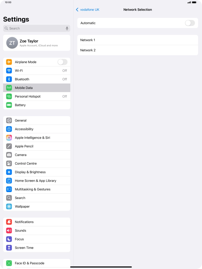 If you turn off the function, press the required network. If you turn off the function, press the required network.