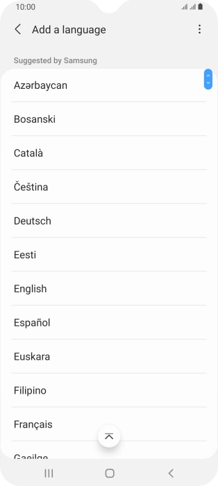 Press the required language.