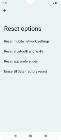 Press Erase all data (factory reset). Press Erase all data (factory reset).