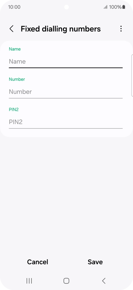 Press Name and key in the required name.