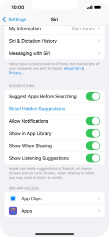 Press the required app.