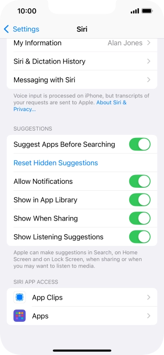 Press the required app.