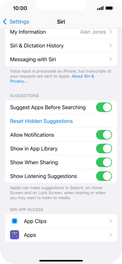 Press the required app.