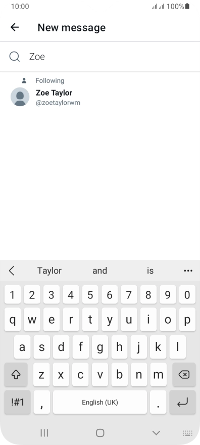 Key in the first letters of the recipient's name and press the required contact. Key in the first letters of the recipient's name and press the required contact.