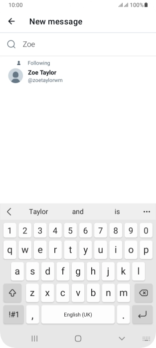 Key in the first letters of the recipient's name and press the required contact. Key in the first letters of the recipient's name and press the required contact.