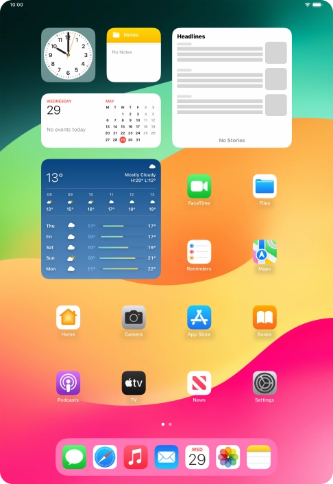 The Wi-Fi icon shows that your tablet is connected to a Wi-Fi network.